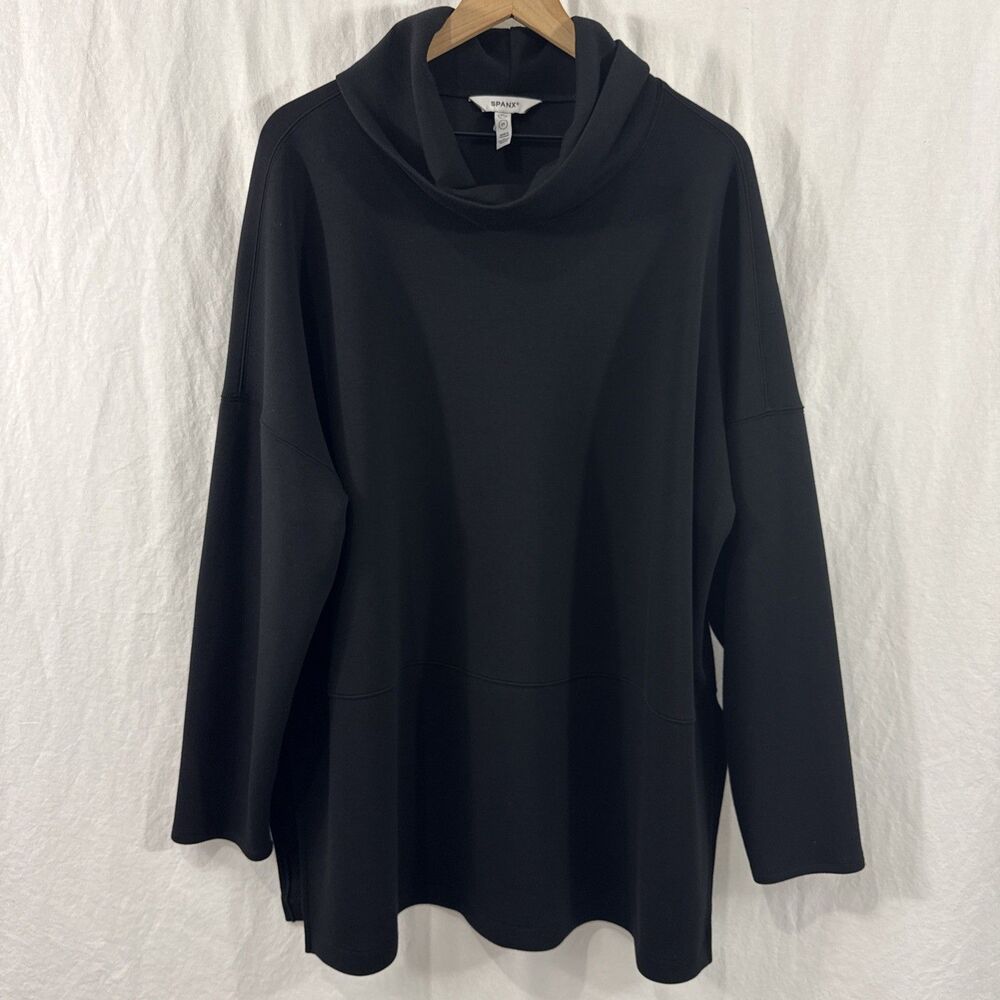 Spanx Air Essentials Black Turtleneck Tunic Top Womens Sz 3X Travel Minimalist